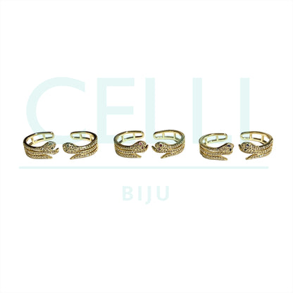 Earcuff de Ródio com Zircônias - cobra