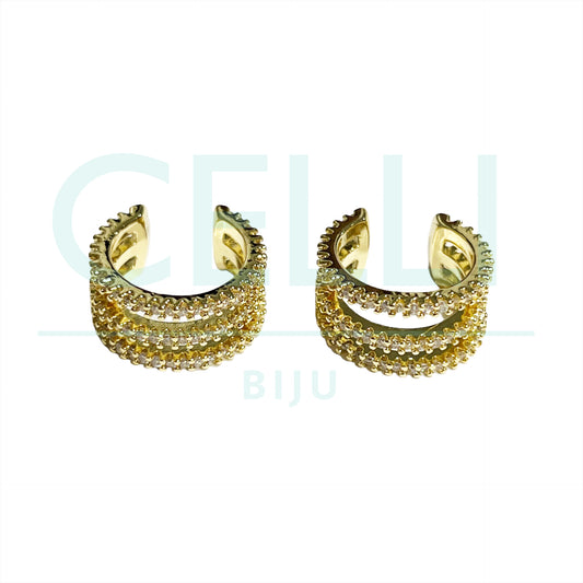 Earcuff de Ródio com Zircônias