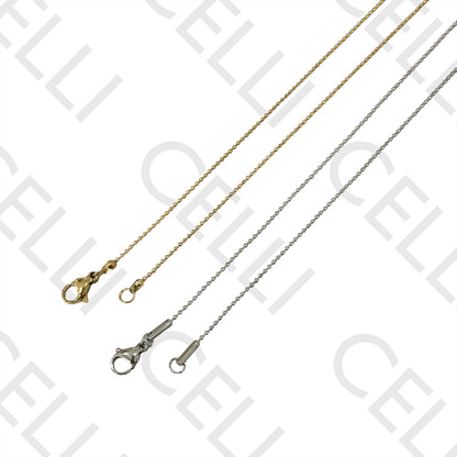 Colar de Aço Simples - bolinhas fino 1.2mm