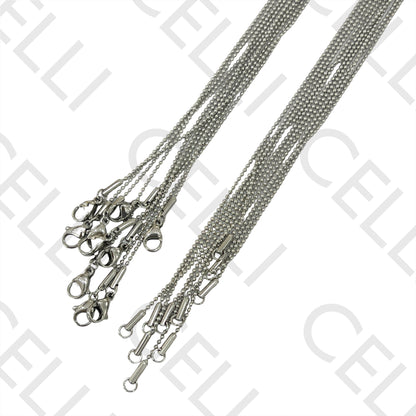 Colar de Aço Simples - bolinhas fino 1.2mm