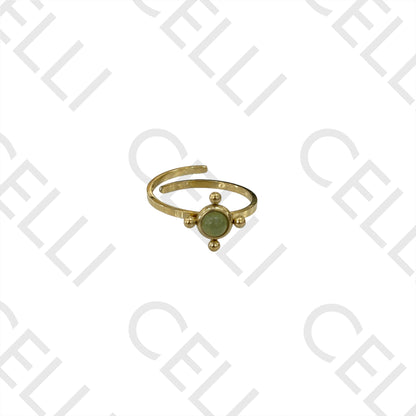 Anel de Aço - pedra natural redondo