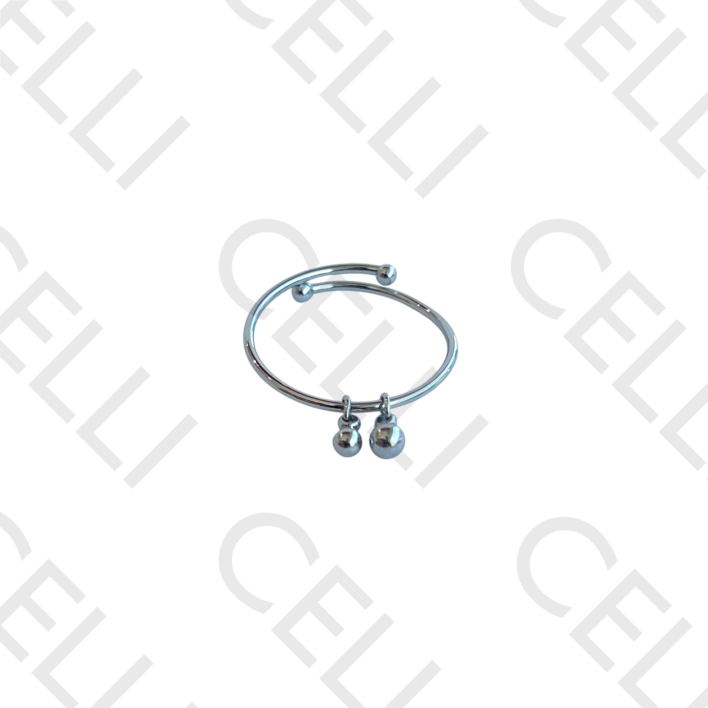 Anel de Aço - bolas penduradas