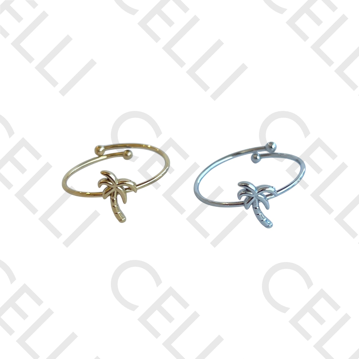 Steel Ring - Mini Palm Tree