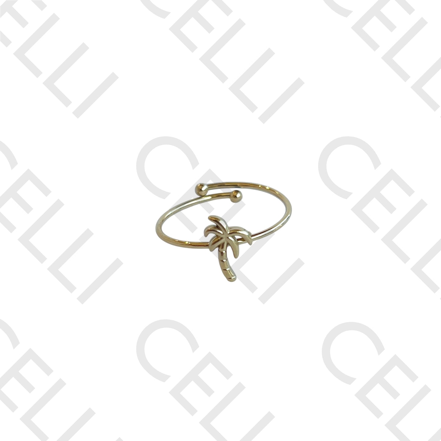 Steel Ring - Mini Palm Tree