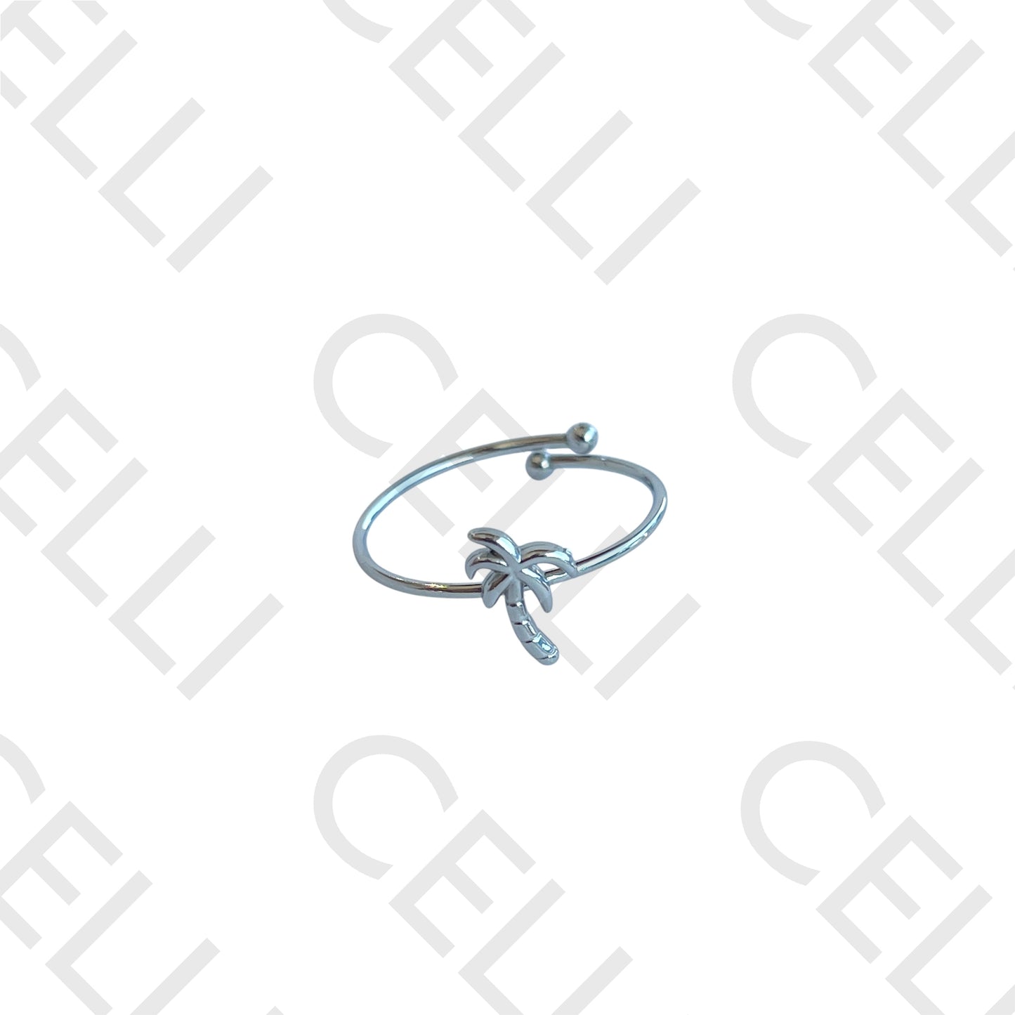 Steel Ring - Mini Palm Tree