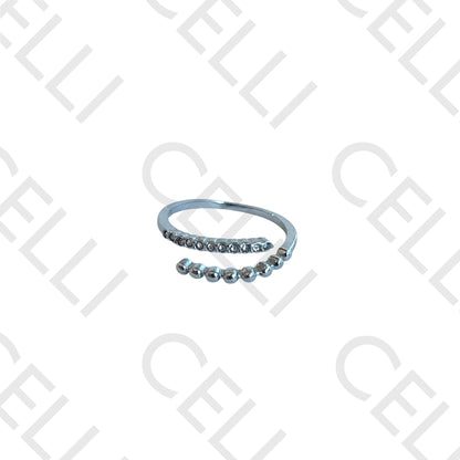 Steel Ring - with diamonds
