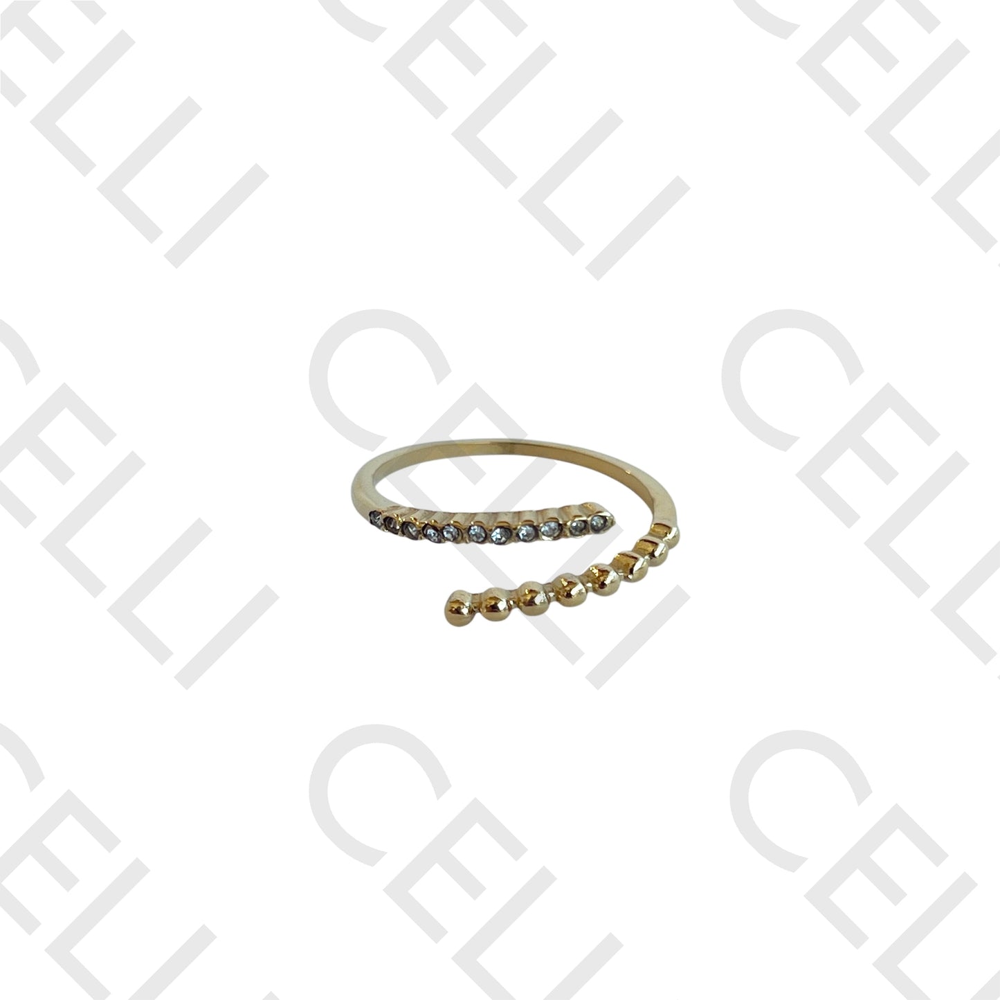 Steel Ring - with diamonds