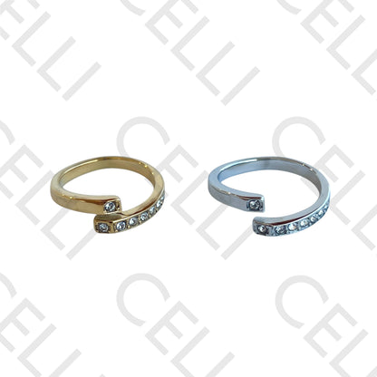 Steel Ring - with diamonds