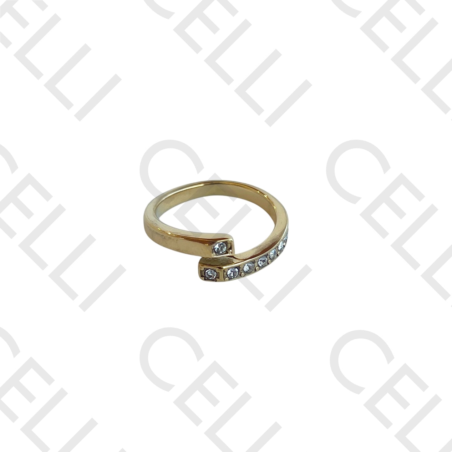 Steel Ring - with diamonds