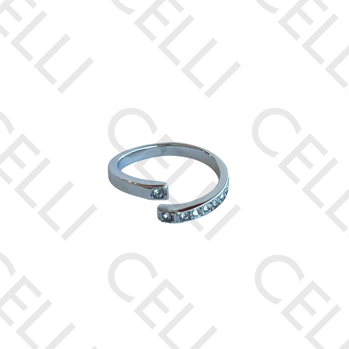 Steel Ring - with diamonds