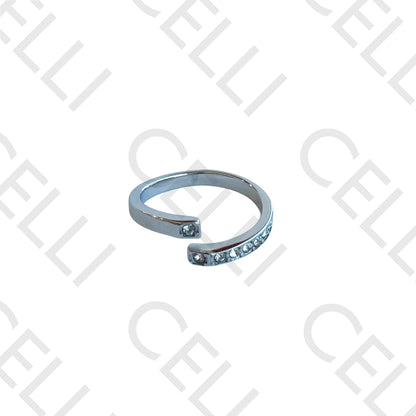 Steel Ring - with diamonds