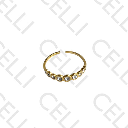 Steel Ring - circles with brilliants