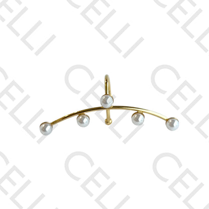 Earcuff de Aço - 5 pérolas