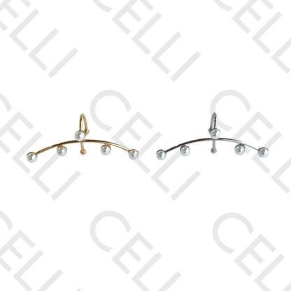 Earcuff de Aço - 5 pérolas