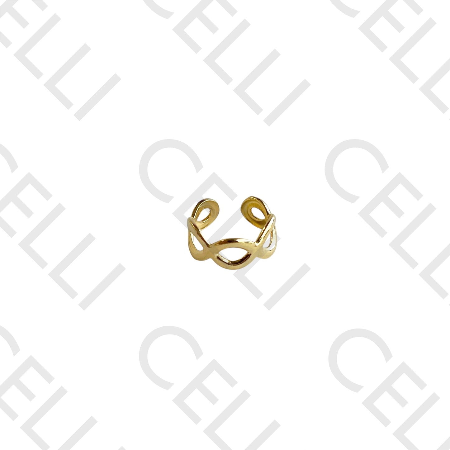 Earcuff de Aço - entrelaçado liso