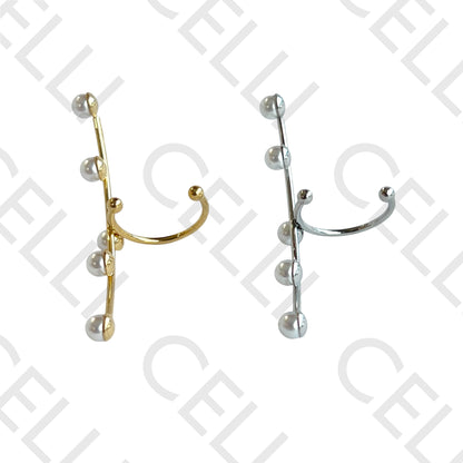 Earcuff de Aço - 5 pérolas