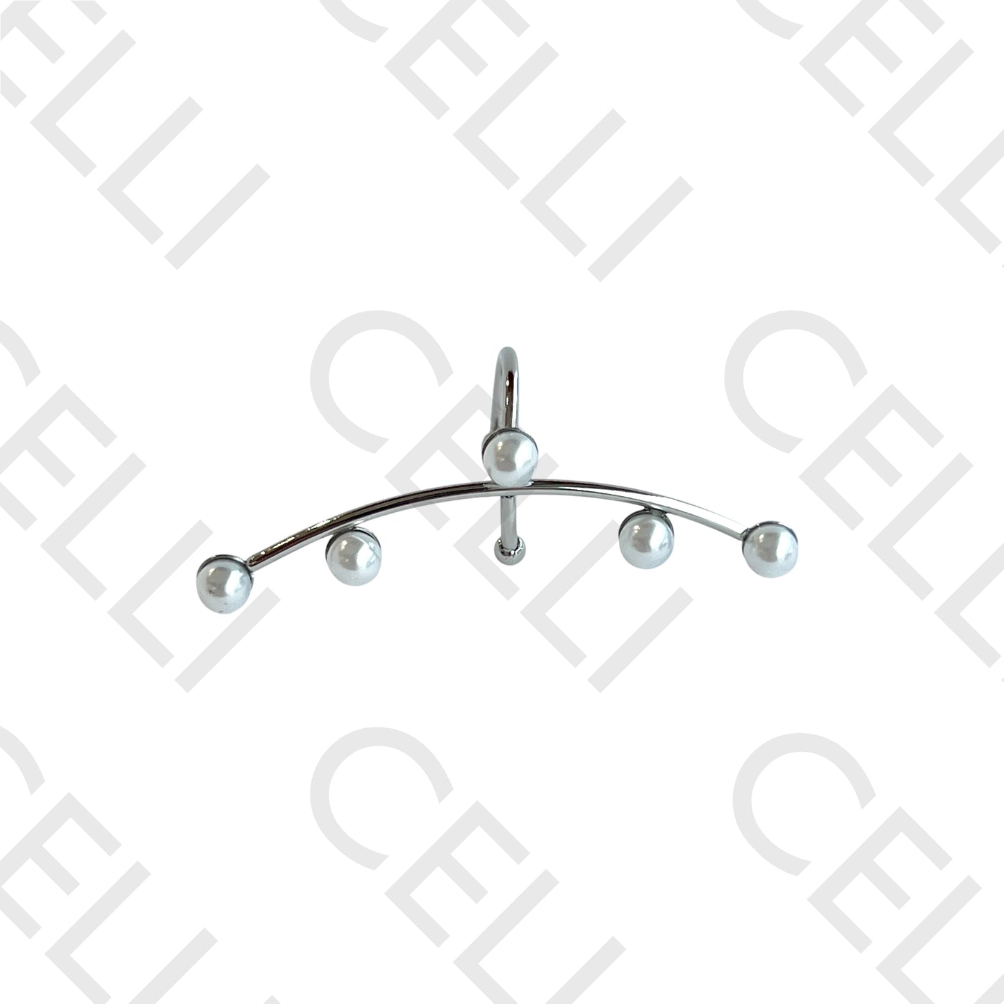 Earcuff de Aço - 5 pérolas