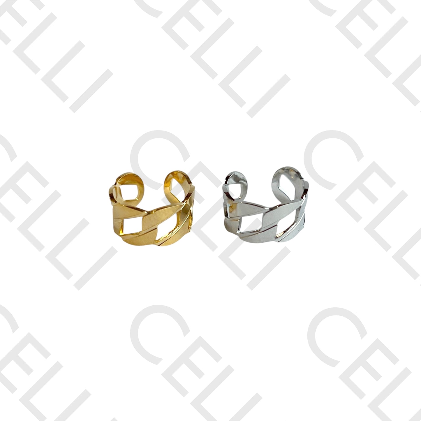 Earcuff de Aço - corrente liso