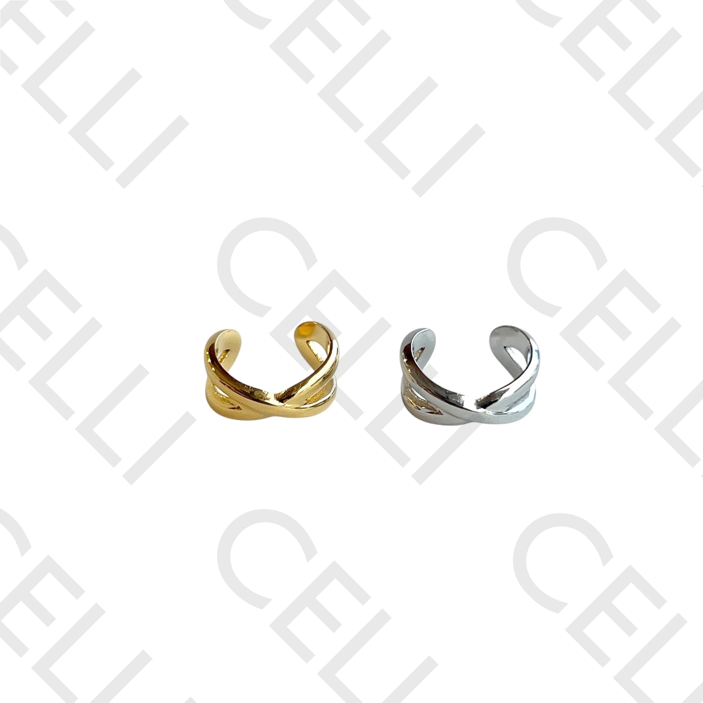 钢制耳夹 - 光滑交叉