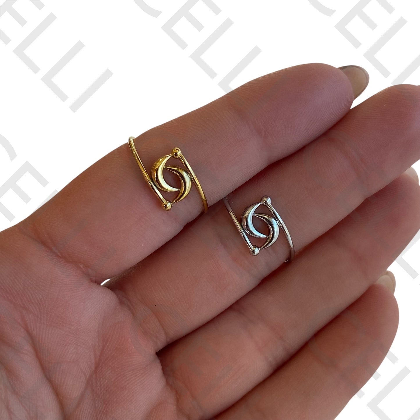 Anel de Aço - duas meia lua