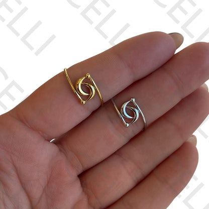 Anel de Aço - duas meia lua