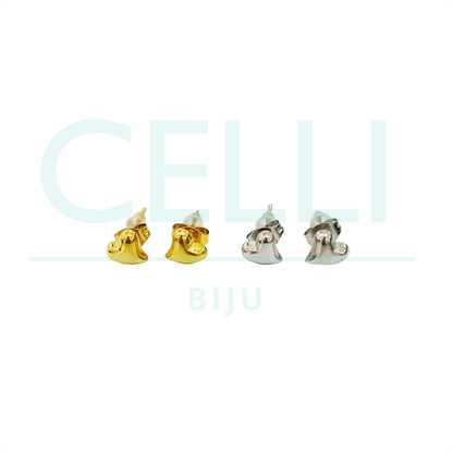 Brinco de Aço com medalhinha mini - coração (torto)