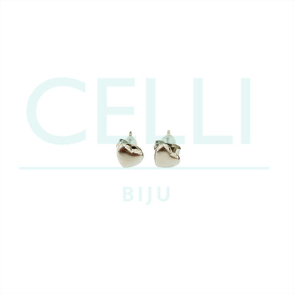 Pendiente de acero con mini medalla - corazón