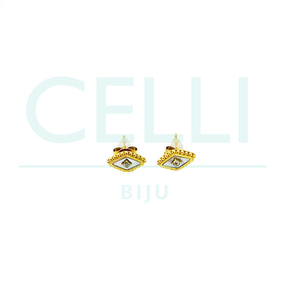 Brinco de Aço com medalhinha mini - madrepérola e brilhante