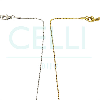 Colar de Aço Simples - elo quadrado 1.2mm