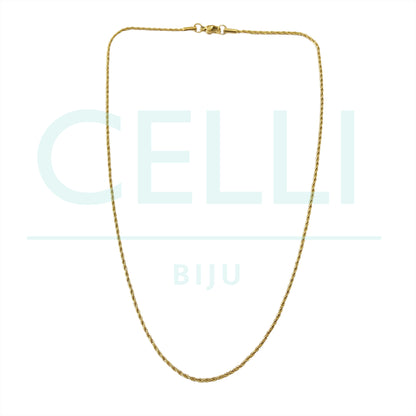 Simple Steel Necklace - Thin Twisted 1.5mm