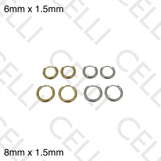 Pendiente de acero - mini aro básico