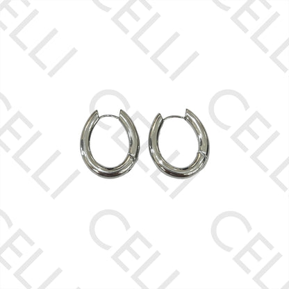 Pendiente de acero - aro ovalado básico 25 mm x 21 mm x 4 mm