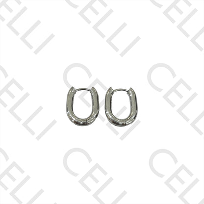 Pendiente de acero - aro ovalado básico 16 mm x 13 mm x 3 mm