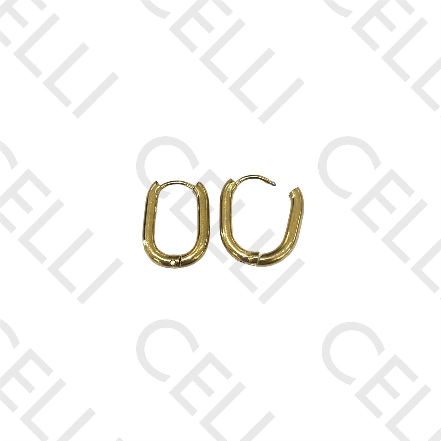 钢制耳环 - 基本款椭圆环，厚度2.5mm