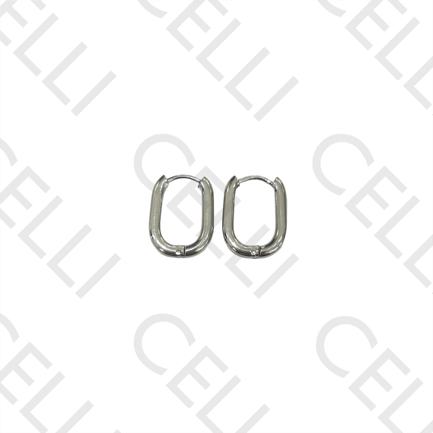 钢制耳环 - 基本款椭圆环，厚度2.5mm