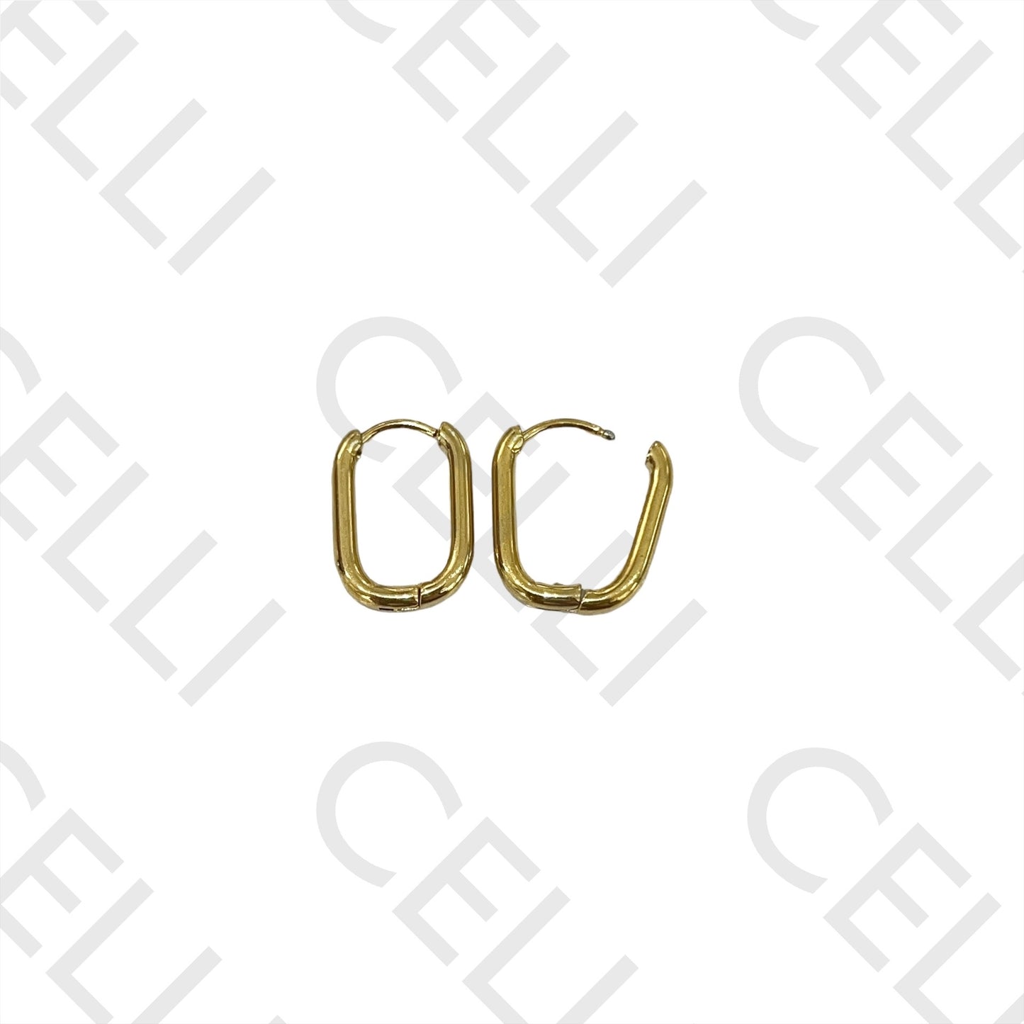 钢制耳环 - 基本款椭圆环，厚度2mm