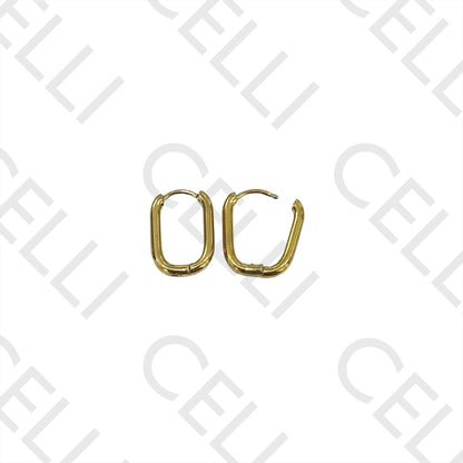 钢制耳环 - 基本款椭圆环，厚度2mm