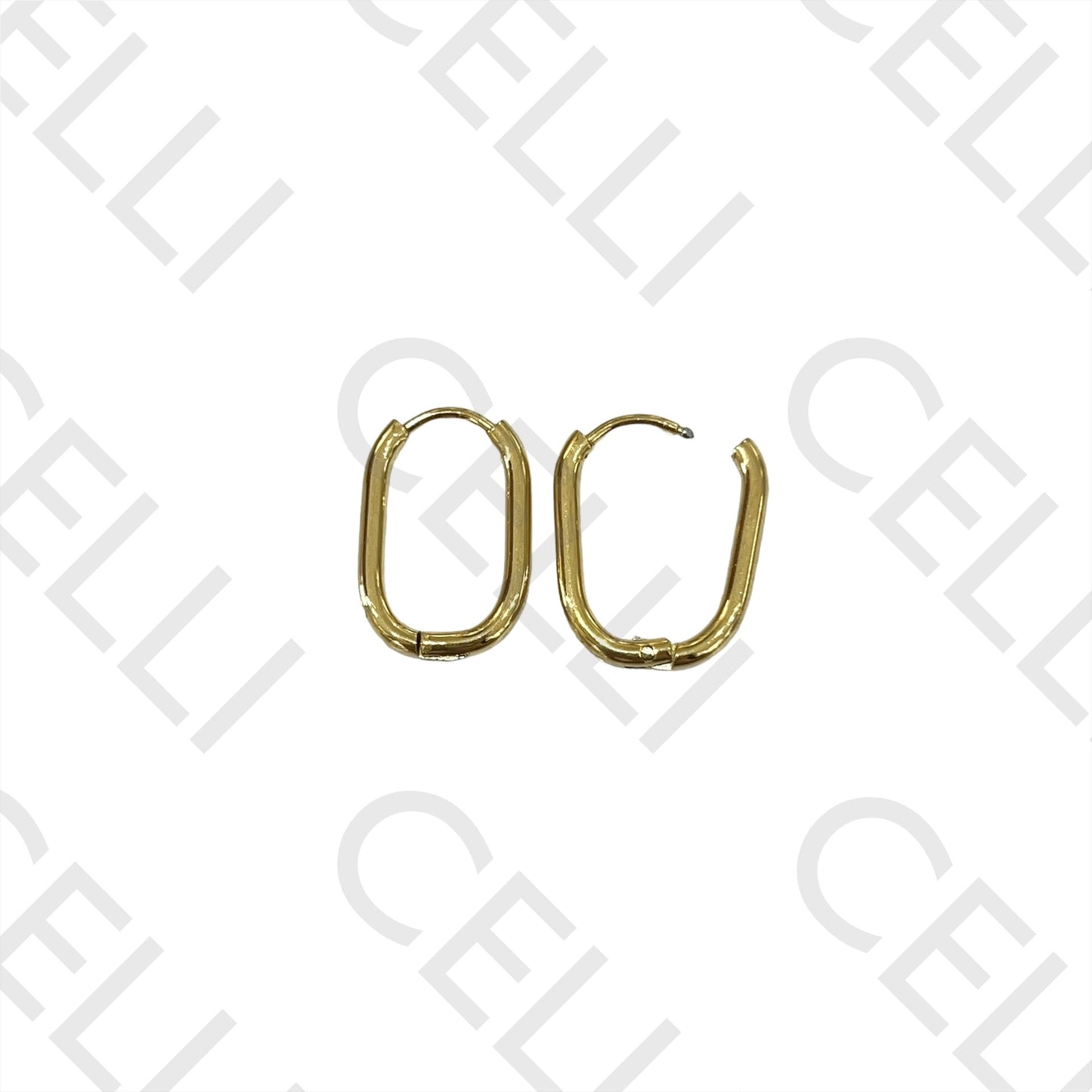 钢制耳环 - 基本款椭圆环，厚度2mm