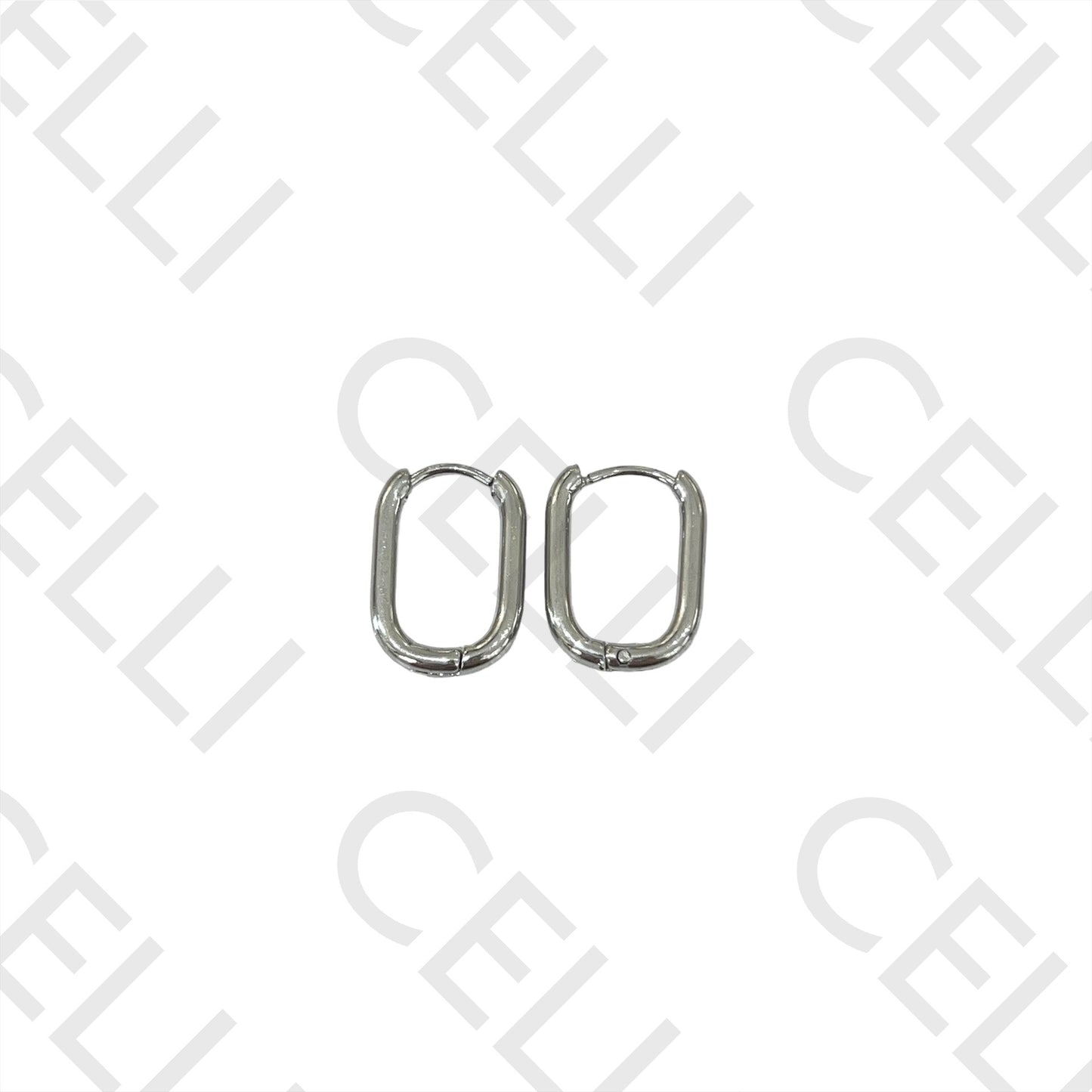 钢制耳环 - 基本款椭圆环，厚度2mm