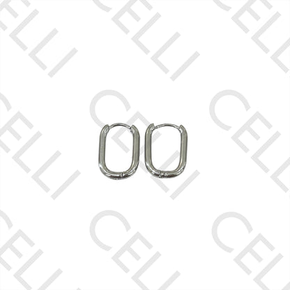 钢制耳环 - 基本款椭圆环，厚度2mm