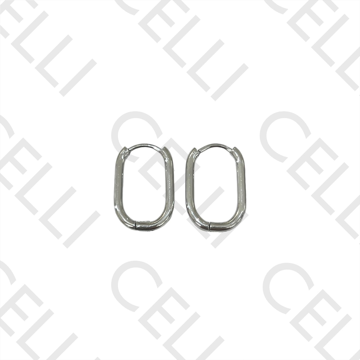 钢制耳环 - 基本款椭圆环，厚度2mm