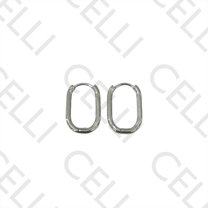 钢制耳环 - 基本款椭圆环，厚度2mm