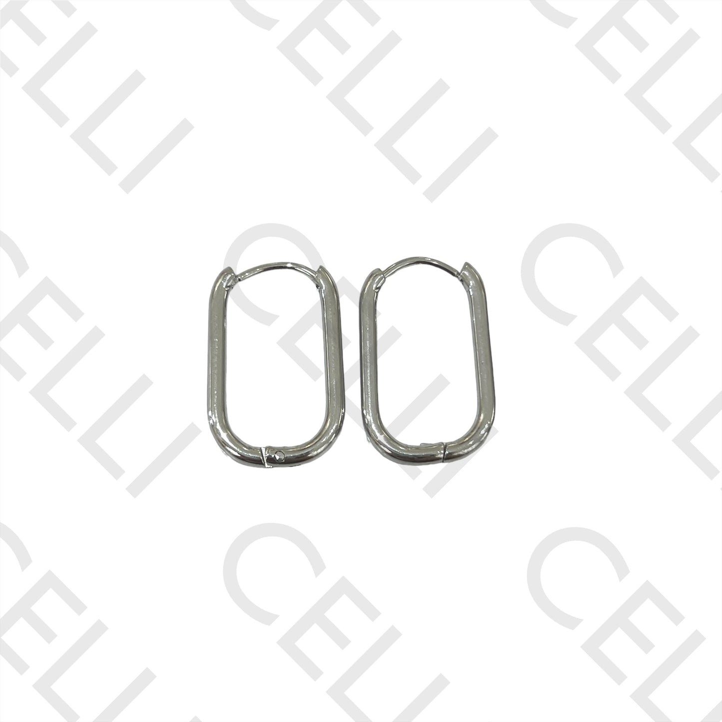 钢制耳环 - 基本款椭圆环，厚度2mm