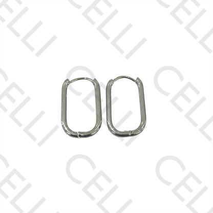 钢制耳环 - 基本款椭圆环，厚度2mm