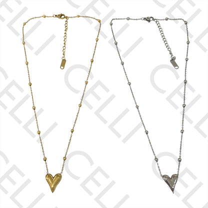 不锈钢项链 - 心形