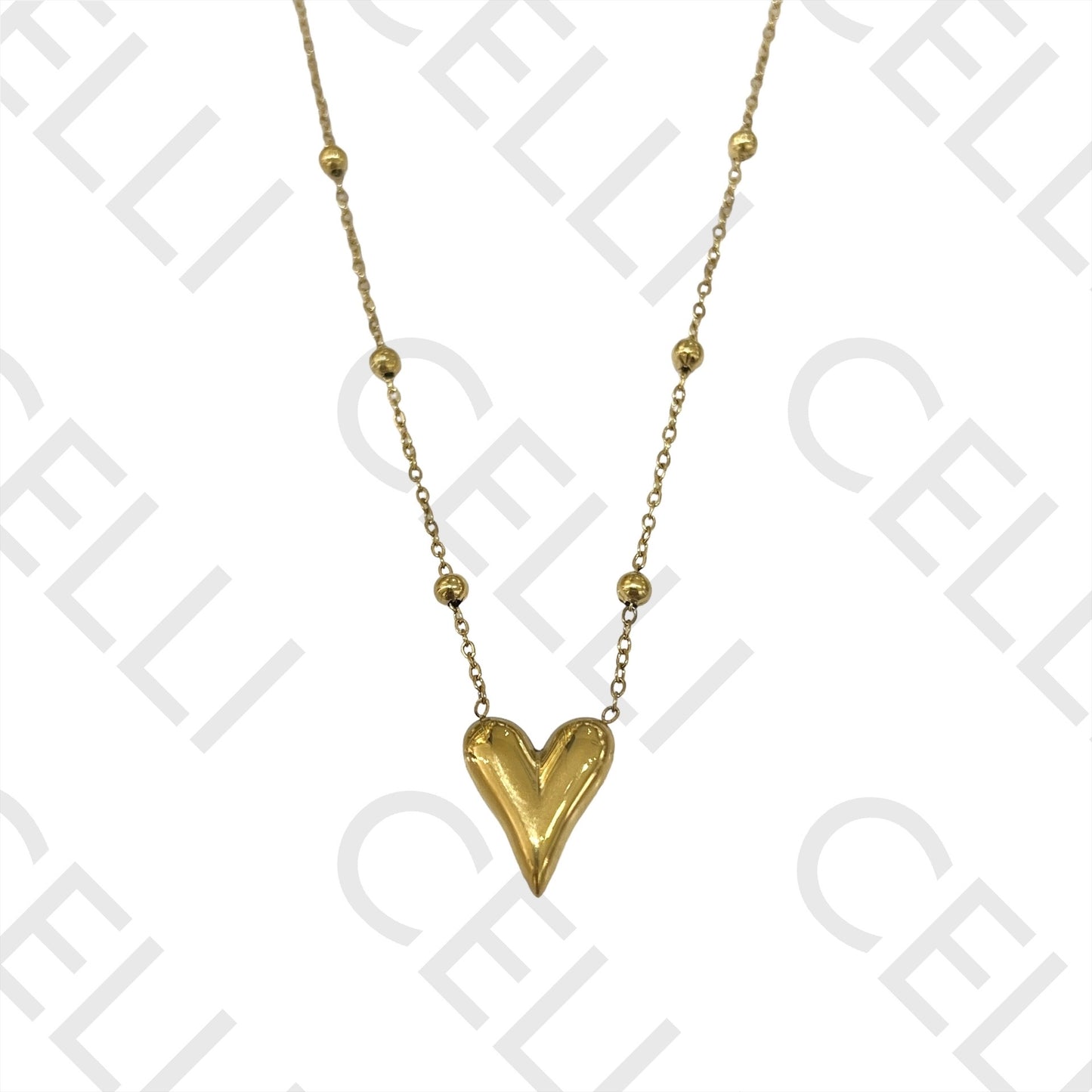 不锈钢项链 - 心形