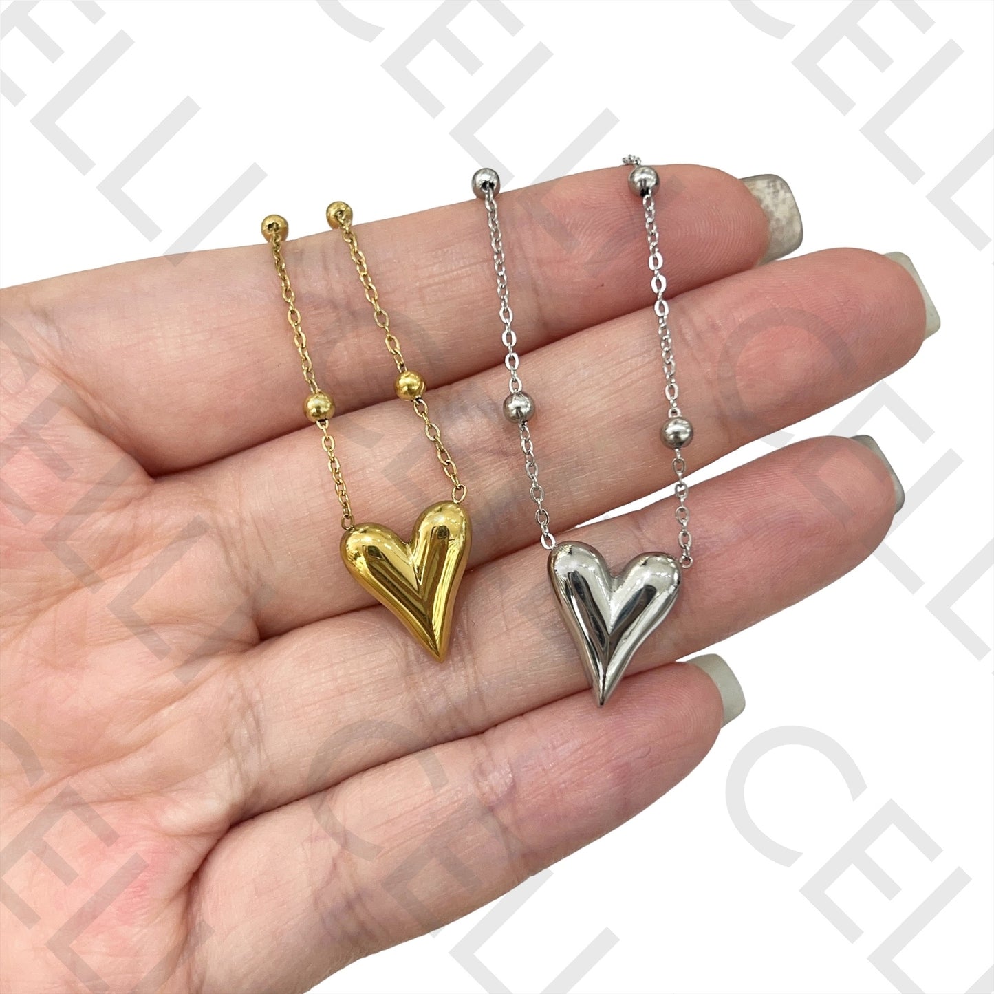 不锈钢项链 - 心形