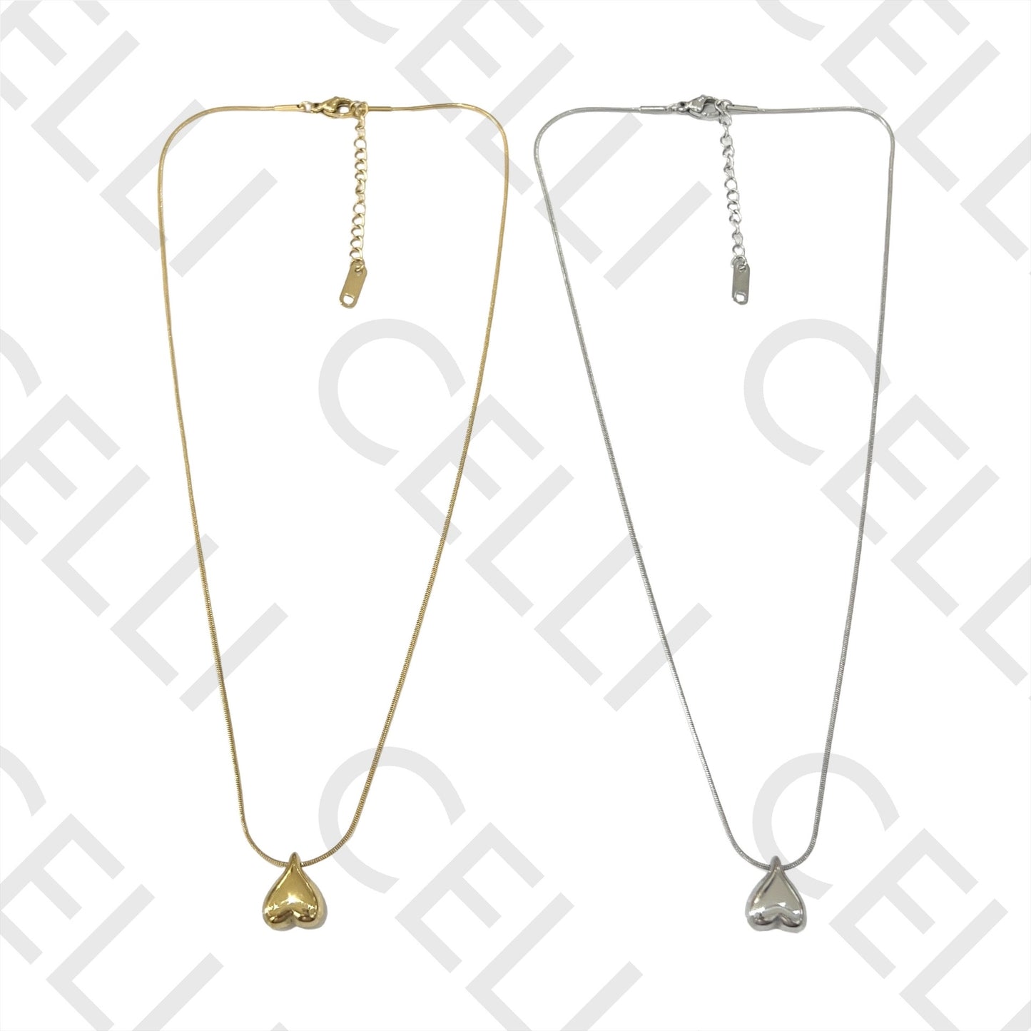 Steel Necklace - Inverted Heart