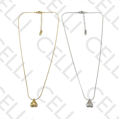 Steel Necklace - Inverted Heart