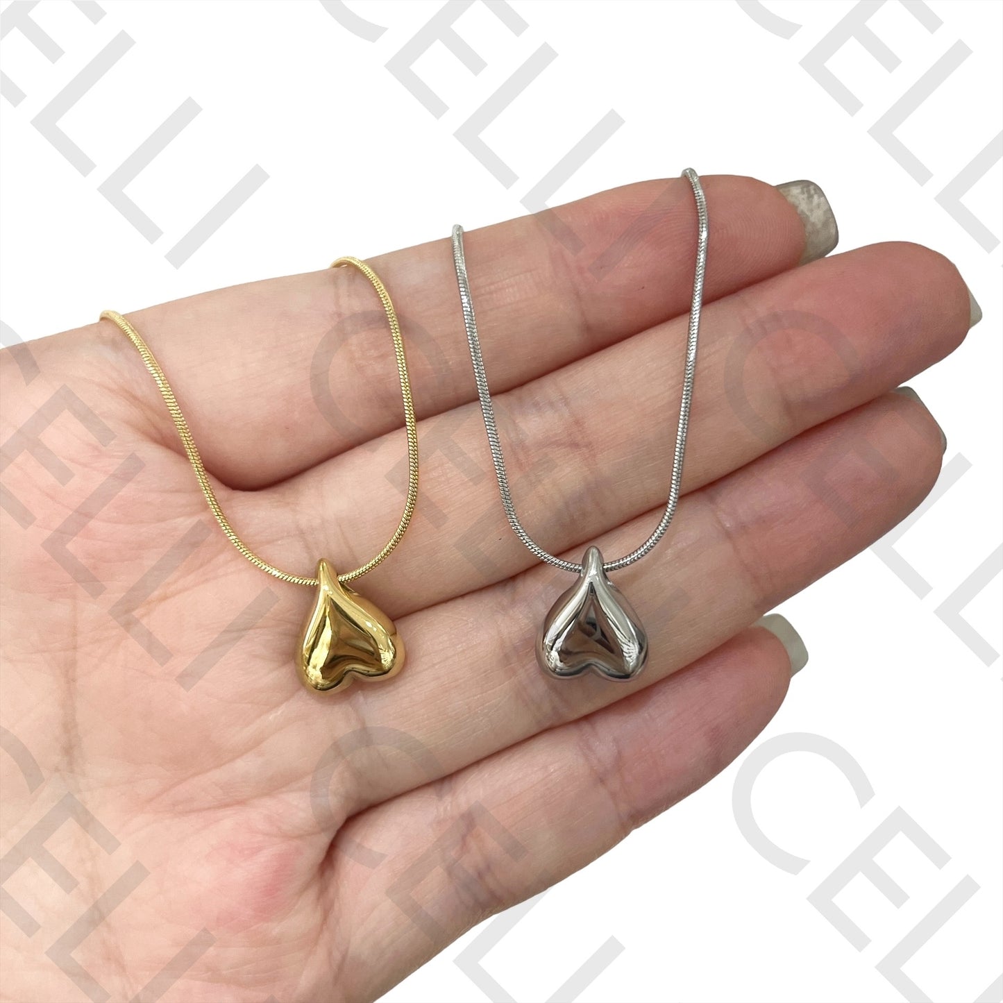 Steel Necklace - Inverted Heart